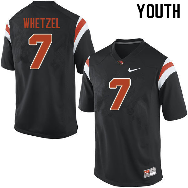 Youth #7 Kee Whetzel Oregon State Beavers College Football Jerseys Sale-Black